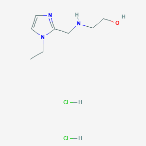 molecular formula C8H17Cl2N3O B1396793 2-{[(1-Ethyl-1H-imidazol-2-yl)methyl]-amino}ethanol dihydrochloride CAS No. 1332530-59-2