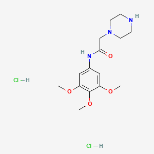 molecular formula C15H25Cl2N3O4 B1396801 2-(piperazin-1-yl)-N-(3,4,5-trimethoxyphenyl)acetamide dihydrochloride CAS No. 1332530-02-5