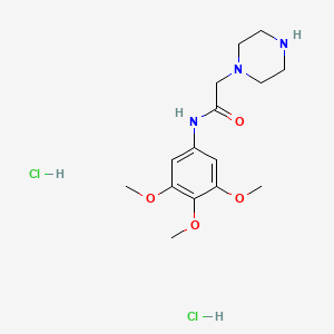 molecular formula C15H25Cl2N3O4 B1396801 2-Piperazin-1-yl-N-(3,4,5-trimethoxyphenyl)-acetamide dihydrochloride CAS No. 1332530-02-5