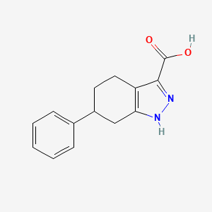 molecular formula C14H14N2O2 B13968024 6-phenyl-4,5,6,7-tetrahydro-1H-indazole-3-carboxylic acid 
