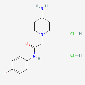 molecular formula C13H20Cl2FN3O B1396803 2-(4-aminopiperidin-1-yl)-N-(4-fluorophenyl)acetamide dihydrochloride CAS No. 1332531-00-6