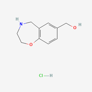molecular formula C10H14ClNO2 B1396807 2,3,4,5-Tetrahydro-1,4-benzoxazepin-7-ylmethanol hydrochloride CAS No. 1332531-44-8