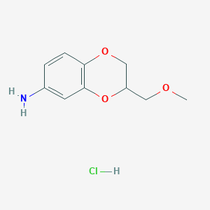 [3-(Methoxymethyl)-2,3-dihydro-1,4-benzodioxin-6-yl]amine hydrochloride