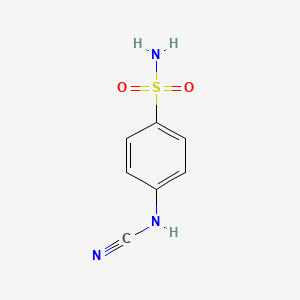 molecular formula C7H7N3O2S B13968200 Benzenesulfonamide, 4-(cyanoamino)- CAS No. 91772-10-0