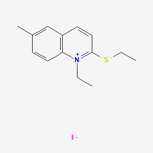 molecular formula C14H18INS B13968227 Quinolinium, 1-ethyl-2-(ethylthio)-6-methyl-, iodide CAS No. 57218-68-5