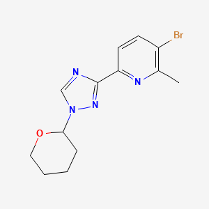 molecular formula C13H15BrN4O B1396828 3-溴-2-甲基-6-(1-(四氢-2H-吡喃-2-基)-1H-1,2,4-三唑-3-基)吡啶 CAS No. 1228014-21-8