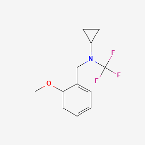 molecular formula C12H14F3NO B13968446 N-(2-methoxybenzyl)-N-(trifluoromethyl)cyclopropanamine 