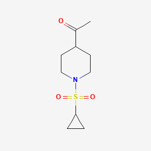 molecular formula C10H17NO3S B1396845 1-[1-(Cyclopropanesulfonyl)piperidin-4-yl]ethan-1-one CAS No. 1341769-60-5