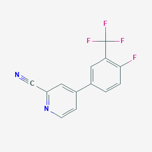 molecular formula C13H6F4N2 B1396846 4-(3-Trifluoromethyl-4-fluorophenyl)pyridine-2-carbonitrile CAS No. 1219454-49-5