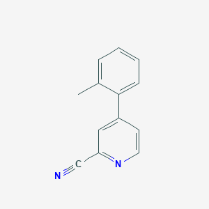 molecular formula C13H10N2 B1396847 4-(2-甲基苯基)吡啶-2-碳腈 CAS No. 1219454-70-2