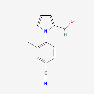 molecular formula C13H10N2O B1396850 4-(2-formyl-1H-pyrrol-1-yl)-3-methylbenzonitrile CAS No. 1208318-11-9