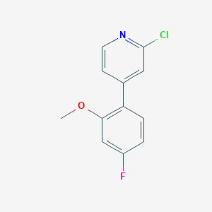 molecular formula C12H9ClFNO B1396851 2-Chloro-4-(4-fluoro-2-methoxyphenyl)pyridine CAS No. 1333468-54-4