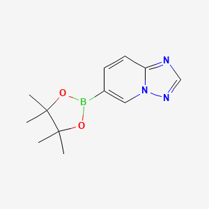 molecular formula C12H16BN3O2 B1396853 6-(4,4,5,5-Tetramethyl-1,3,2-dioxaborolan-2-yl)-[1,2,4]triazolo[1,5-a]pyridine CAS No. 1160790-18-0