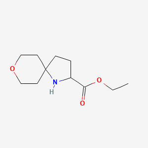 molecular formula C11H19NO3 B1396854 Ethyl 8-oxa-1-azaspiro[4.5]decane-2-carboxylate CAS No. 1272656-90-2