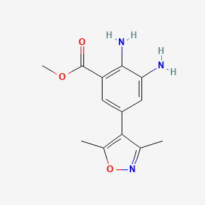 molecular formula C13H15N3O3 B13968561 Methyl 2,3-diamino-5-(3,5-dimethylisoxazol-4-yl)benzoate 