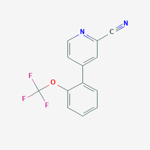 molecular formula C13H7F3N2O B1396857 4-(2-Trifluoromethoxyphenyl)pyridine-2-carbonitrile CAS No. 1219454-27-9