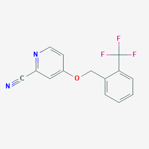 molecular formula C14H9F3N2O B1396858 4-(2-Trifluoromethylbenzyloxy)pyridine-2-carbonitrile CAS No. 1219454-17-7