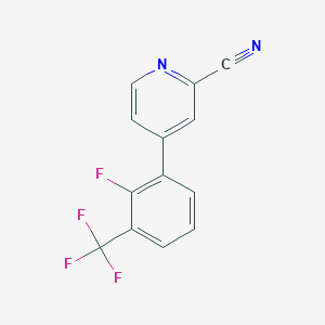 molecular formula C13H6F4N2 B1396860 4-(2-Fluoro-3-trifluoromethylphenyl)pyridine-2-carbonitrile CAS No. 1219454-33-7