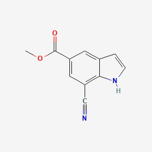 molecular formula C11H8N2O2 B13968623 methyl 7-cyano-1H-indole-5-carboxylate 