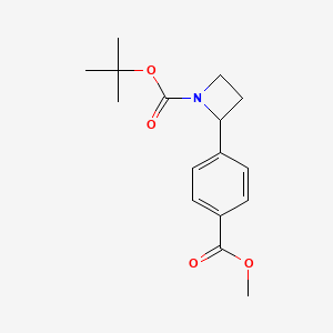 molecular formula C16H21NO4 B13968649 tert-Butyl 2-(4-(methoxycarbonyl)phenyl)azetidine-1-carboxylate 
