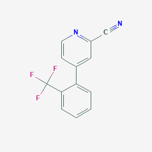 molecular formula C13H7F3N2 B1396867 4-(2-三氟甲基苯基)吡啶-2-碳腈 CAS No. 1219454-21-3