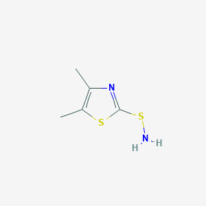 molecular formula C5H8N2S2 B13968707 S-(4,5-Dimethylthiazol-2-yl)thiohydroxylamine 