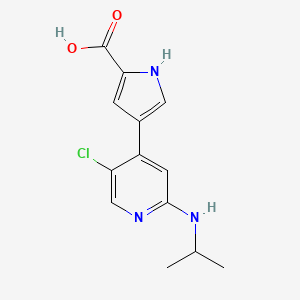 molecular formula C13H14ClN3O2 B1396872 4-(5-chloro-2-(isopropylamino)pyridin-4-yl)-1H-pyrrole-2-carboxylic acid CAS No. 869886-90-8