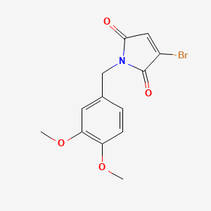 molecular formula C13H12BrNO4 B1396874 3-Bromo-1-(3,4-dimethoxybenzyl)-pyrrole-2,5-dione CAS No. 909397-79-1