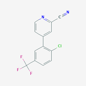 molecular formula C13H6ClF3N2 B1396879 4-(2-Chloro-5-trifluoromethylphenyl)pyridine-2-carbonitrile CAS No. 1219454-54-2