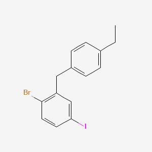 molecular formula C15H14BrI B1396881 2-(4-Ethylbenzyl)-1-bromo-4-iodobenzene CAS No. 1006383-23-8