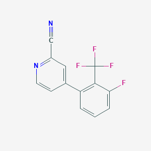 molecular formula C13H6F4N2 B1396885 4-(3-Fluoro-2-trifluoromethylphenyl)pyridine-2-carbonitrile CAS No. 1219454-57-5