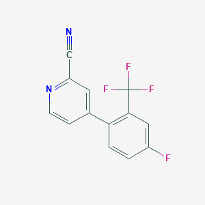 molecular formula C13H6F4N2 B1396886 4-(4-Fluoro-6-trifluoromethylphenyl)pyridine-2-carbonitrile CAS No. 1219454-47-3