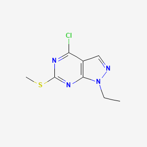 molecular formula C8H9ClN4S B1396895 4-Chloro-1-ethyl-6-(methylthio)-1H-pyrazolo[3,4-d]pyrimidine CAS No. 1220517-81-6
