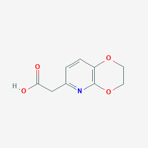 molecular formula C9H9NO4 B1396898 2-(2,3-Dihydro-[1,4]dioxino[2,3-b]pyridin-6-yl)acetic acid CAS No. 1334784-92-7