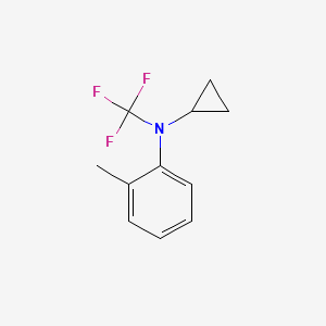 molecular formula C11H12F3N B13969035 N-cyclopropyl-2-methyl-N-(trifluoromethyl)aniline 