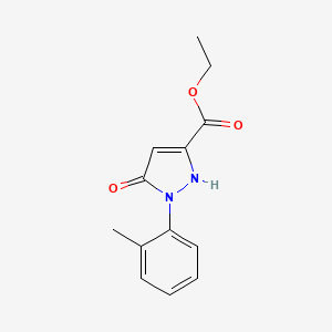 molecular formula C13H14N2O3 B13969045 ethyl 5-hydroxy-1-(2-methylphenyl)-1H-pyrazole-3-carboxylate 