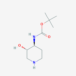 molecular formula C10H20N2O3 B1396905 tert-butyl ((3S,4S)-3-hydroxypiperidin-4-yl)carbamate CAS No. 859854-66-3