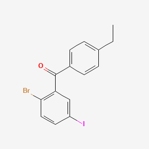 molecular formula C15H12BrIO B1396910 (2-bromo-5-iodophenyl)(4-ethylphenyl)Methanone CAS No. 1503422-58-9