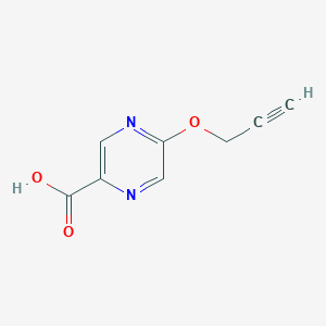 molecular formula C8H6N2O3 B1396911 5-丙-2-炔氧基吡嗪-2-羧酸 CAS No. 1343058-10-5