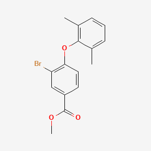 molecular formula C16H15BrO3 B13969200 Methyl 3-bromo-4-(2,6-dimethylphenoxy)benzoate 