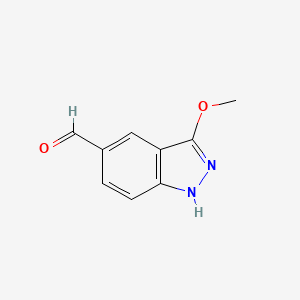molecular formula C9H8N2O2 B1396923 3-甲氧基-1H-吲唑-5-甲醛 CAS No. 1199256-13-7