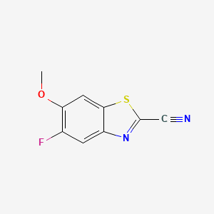 molecular formula C9H5FN2OS B1396927 5-氟-6-甲氧基苯并[d]噻唑-2-碳腈 CAS No. 1334391-12-6
