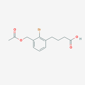 molecular formula C13H15BrO4 B13969301 4-(3-(Acetoxymethyl)-2-bromophenyl)butanoic acid 