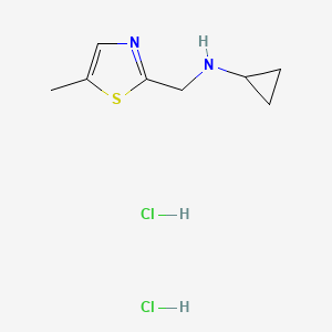 molecular formula C8H14Cl2N2S B1396935 N-[(5-methyl-1,3-thiazol-2-yl)methyl]cyclopropanamine dihydrochloride CAS No. 1332530-36-5