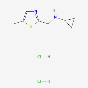 molecular formula C8H14Cl2N2S B1396935 N-[(5-Methyl-1,3-thiazol-2-yl)methyl]-cyclopropanamine dihydrochloride CAS No. 1332530-36-5