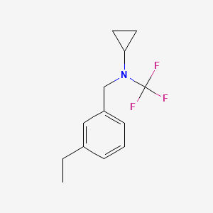 molecular formula C13H16F3N B13969354 N-(3-ethylbenzyl)-N-(trifluoromethyl)cyclopropanamine 