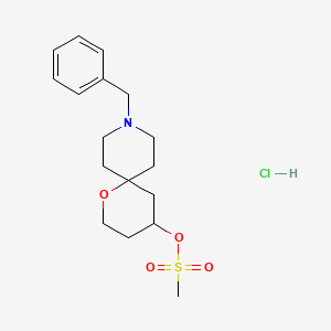 molecular formula C17H26ClNO4S B1396939 9-苄基-1-氧杂-9-氮杂螺[5.5]十一烷-4-基甲磺酸盐盐酸盐 CAS No. 1332529-68-6
