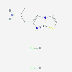 molecular formula C8H13Cl2N3S B1396941 (2-咪唑并[2,1-b][1,3]噻唑-6-基-1-甲基乙基)胺二盐酸盐 CAS No. 1332529-24-4