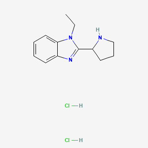 molecular formula C13H19Cl2N3 B1396947 1-Ethyl-2-pyrrolidin-2-yl-1H-benzimidazole dihydrochloride CAS No. 1332530-95-6