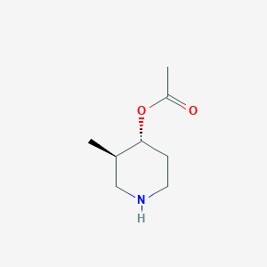 molecular formula C8H15NO2 B13969552 trans-4-(Rs)-acetoxy-3-(rs)-methyl piperidine CAS No. 373603-79-3